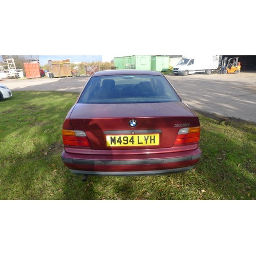 1006 - BMW  318i 4 dr saloon, 3 series, Reg M494 LYH, 1st reg 18/08/1994, 1790cc 5 sp Manual petrol, Red, M... 