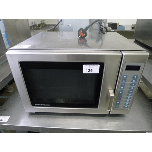 126 - 1 commercial microwave by Menumaster, no model visible, 240v (Trade)