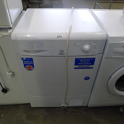 213 - 1 under counter tumble dryer by Indesit type IDC8T3, 240v (Trade)