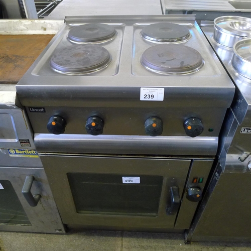 239 - 1 electric cooker by Lincat with 4 ring hob above and oven beneath, 240v (Trade)