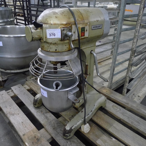 370 - 1 Hobart table top mixer type A120, 240v supplied with a stainless steel mixing bowl and a mixing pa... 