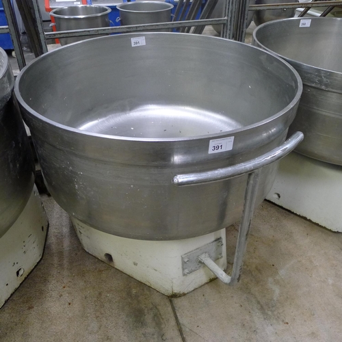 391 - 1 interchangeable wheeled 200kg stainless steel mixing bowl. Please see Lot 350 & Lot 351 for the tw... 