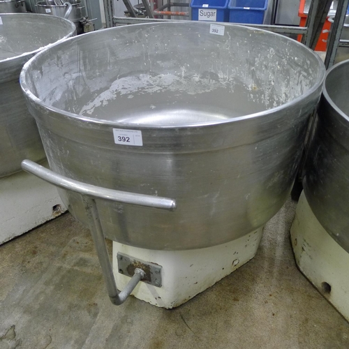 392 - 1 interchangeable wheeled 200kg stainless steel mixing bowl. Please see Lot 350 & Lot 351 for the tw... 