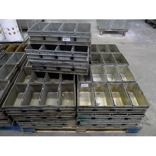 417 - 1 pallet containing 29 sets of 4 bread tins (for 800g loaves)