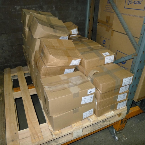 447 - 1 pallet containing a large quantity of crimp bags comprising approx 27 boxes of 90mm x 150mm x 280m... 