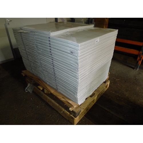 452 - 1 pallet containing a large quantity of white newsprint paper,  sheet size approx 25 inch x 30 inch,... 