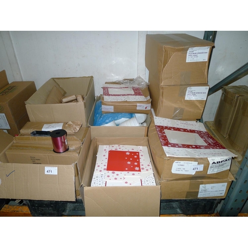 471 - 1 pallet containing a quantity of various items including éclair cases, rolls of curling ribbon, Chr... 