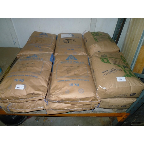 477 - 1 pallet containing 8 x 16kg bags of Matterhorn HT cake mix Best Before 15 01 2021and 4 x 25kg bags ... 