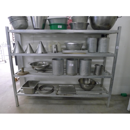 61 - 1 metal catering storage rack approx 183cm w x 45cm d x 148cm high