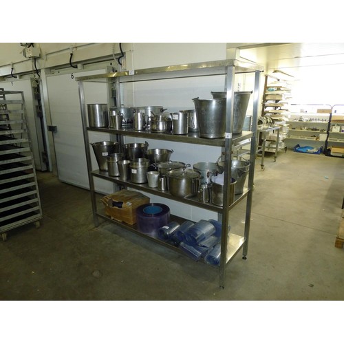 81 - 1 stainless steel catering storage rack approx 183cm w x 54cm d x 182cm high