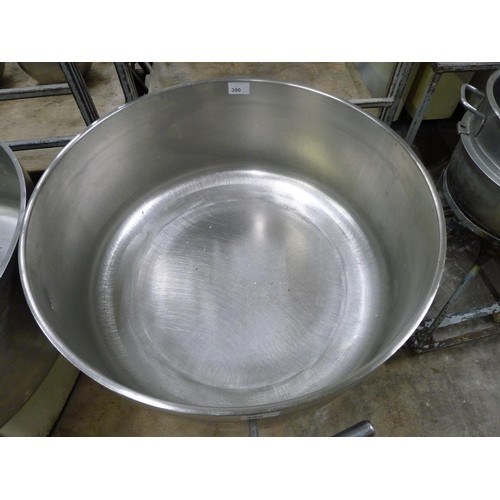 390 - 1 interchangeable wheeled 200kg stainless steel mixing bowl. Please see Lot 350 & Lot 351 for the tw... 