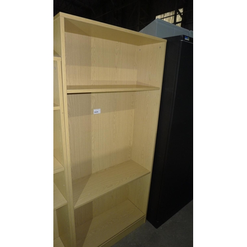 3426 - 1 wood effect shelf unit approx 80cm w x 31cm d x 180cm high