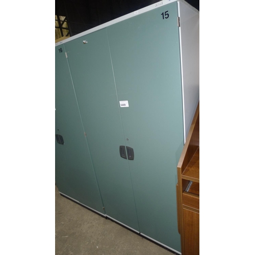 3449 - 1 Kinnarps two door storage cabinet approx 80cm w x 40cm d x 164cm high - unlocked and NO key includ... 