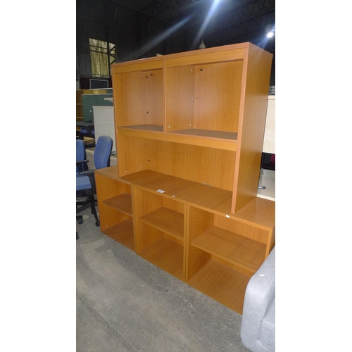 3492 - 3 small wood effect open front shelf units each at approx  60cm w x 40cm d x 73cm high & 1 wood effe... 