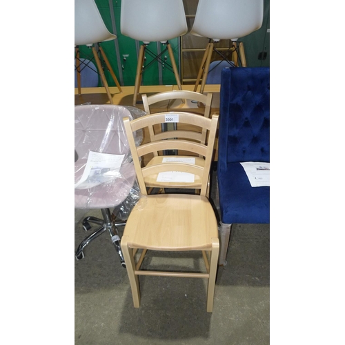 3501 - 2 Elkins solid wood dining chairs RRP £54 each