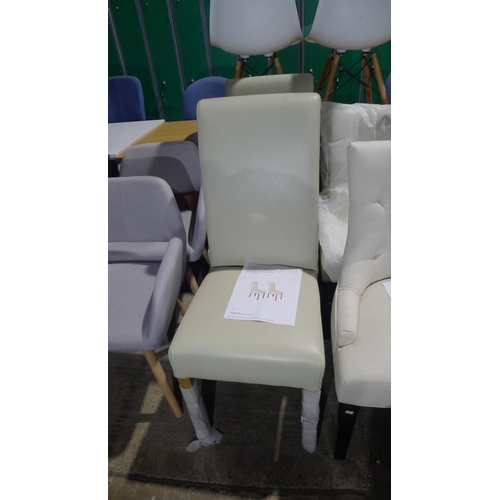 3505 - 2 Carlock cream upholstered high back dining chairs RRP £179 each