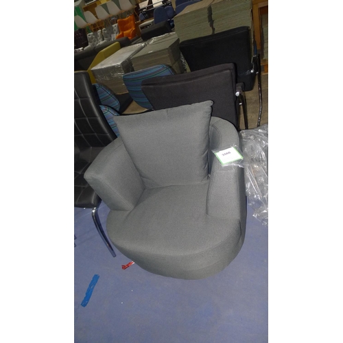 3566 - 1 Delaine dark grey upholstered swivel tub chair RRP £249