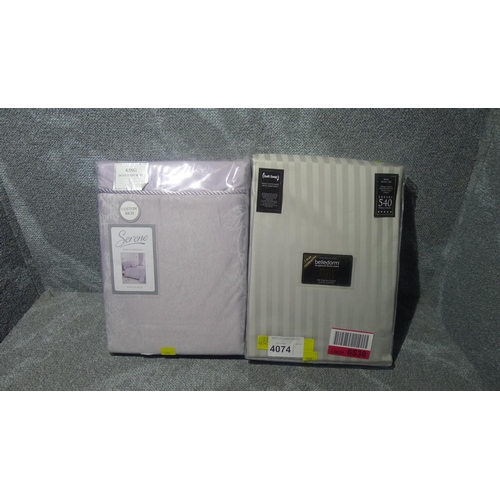 4074 - 2 x king size duvet cover sets, please see picture for details