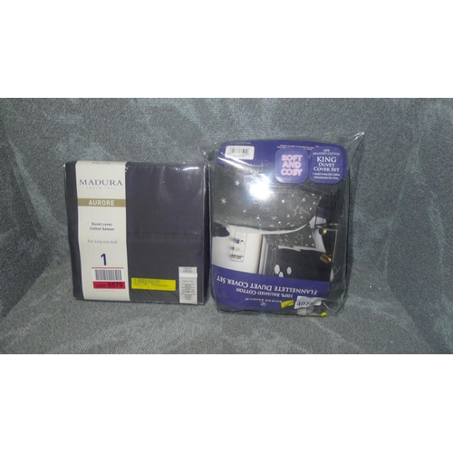 4075 - 2 x king size duvet cover sets, please see picture for details