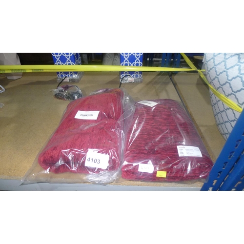 4103 - 2 x matching single room darkening curtains by 3 Posts type Breed Love Pinch approx 145x132cm