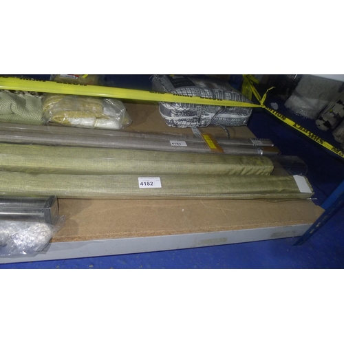 4182 - 2 Paoletti Atlantic Roman green blinds each approx 153cm wide x 137cm long