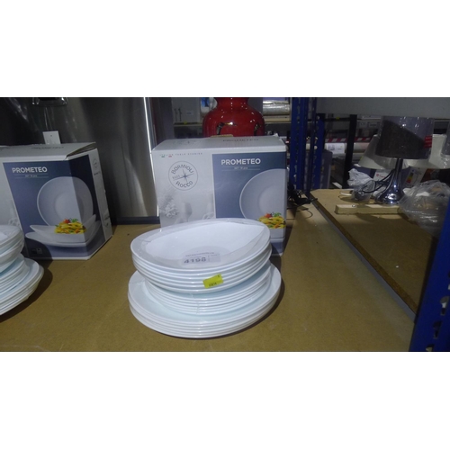 4198 - A Bormioli Rocco Prometeo 18 piece white ceramic tableware set