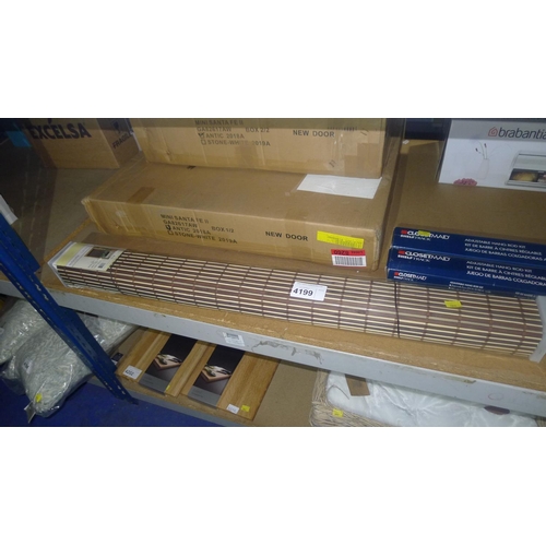 4199 - 1 brown blind by Holzrollo Liedeco approx 100cm wide x 170cm long