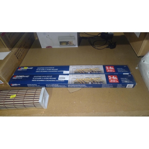 4200 - 2 Closet Maid Shelf Track adjustable hang rod kits (60 to 121cm)