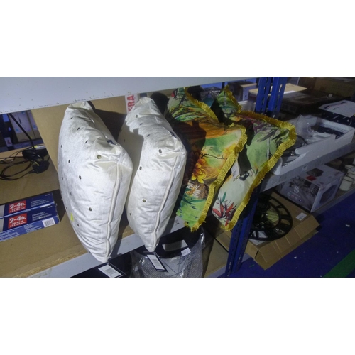 4201 - A pair Scatter Box feather filled cushions each approx 45cm x 45cm and a pair of Rocco Kensington cr... 