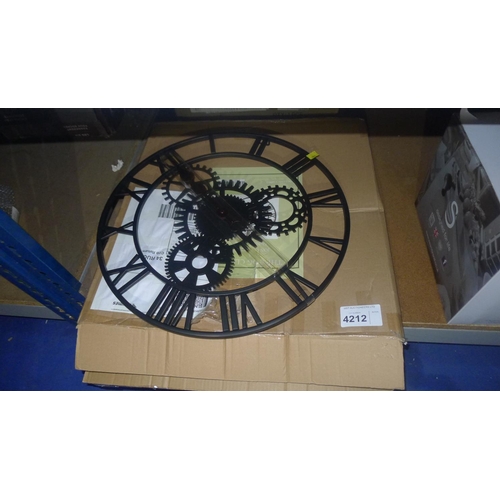 4212 - 1 oversize Cog Clock by Jonart Design diameter approx 50cm