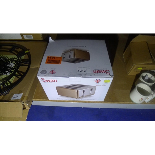 4213 - 1 Swan Copper series four slice toaster, 240v