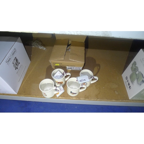 4214 - 4 Apple Farm stoneware mugs (350ml)