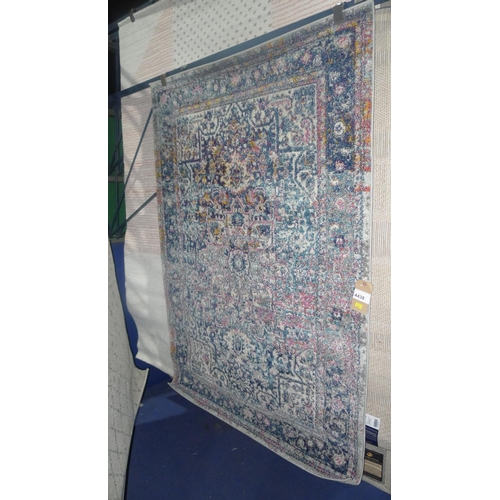 4438 - 1 Nuloom Bodrum blue patterned rug approx 122cm x 183cm