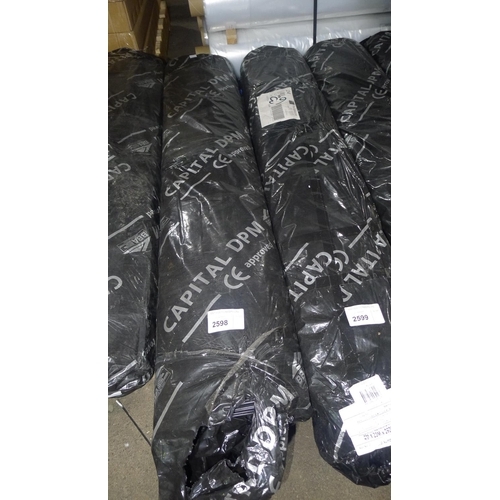 2598 - 1 roll of Capitol Damp Proof Membrane (DPM) approx 25m long x 4m wide, black 250mu, RRP region of £4... 