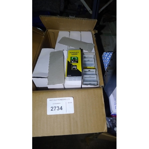 2734 - 1 box containing 8mm staples (around 42,000in total)