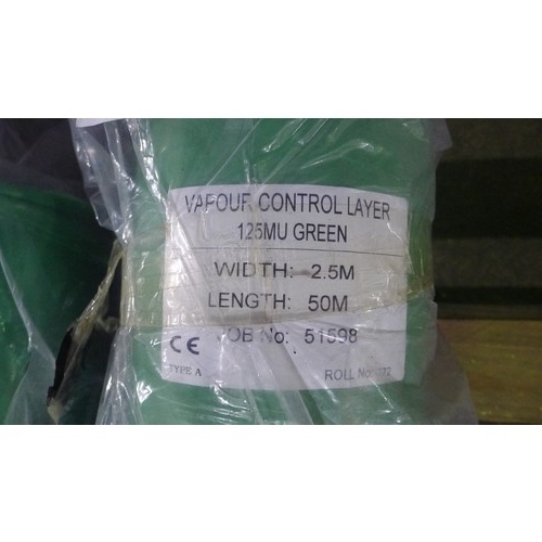 2587 - 1 roll of vapour control layer (VCL) 125mu green, roll is approx 50m long x 2.5m wide RRP region of ... 