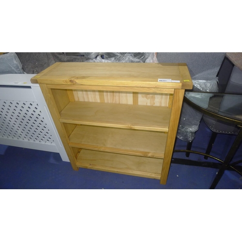 4641 - A wooden 3 shelf bookcase approx 90x90x30cm