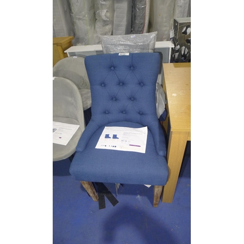 4658 - 2 x blue upholstered dining chairs type Baumgarten RRP £266 per pair