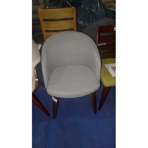 4691 - A grey upholstered tub/dining chair