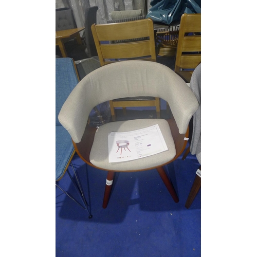 4692 - A light brown upholstered bent wood tub/dining chair type Garley RRP £119