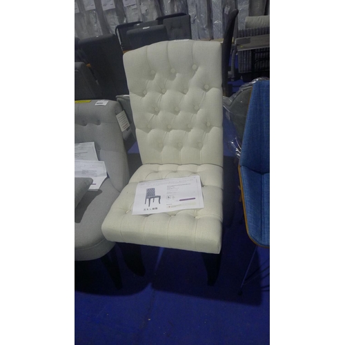 4694 - A cream upholstered high back dining chair type Danton RRP £115