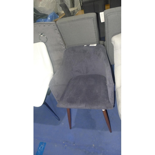 4696 - A dark blue upholstered tub/dining chair