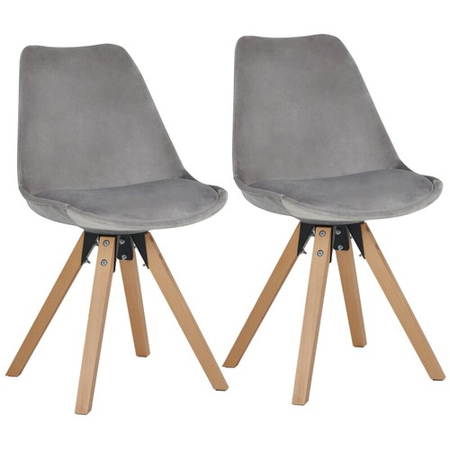 4708 - 2 x grey upholstered dining chairs damaged