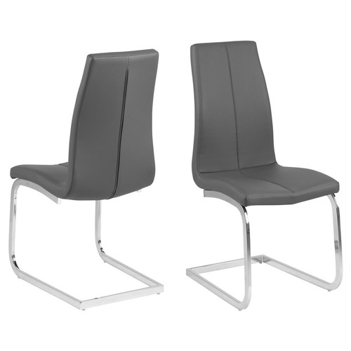 4710 - 2 x grey upholstered dining chairs