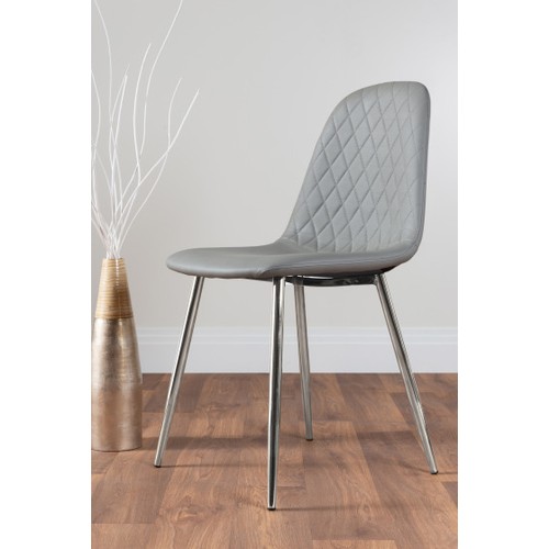 4711 - 2 x grey upholstered dining chairs type Corona to be assembled