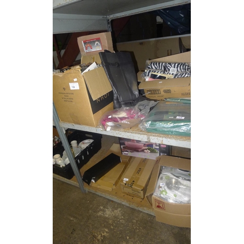 138 - A quantity of various items including unused shoes, boots, garden covers, pot lids, bags etc. Conten... 