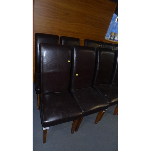 178 - 4 brown upholstered dining chairs