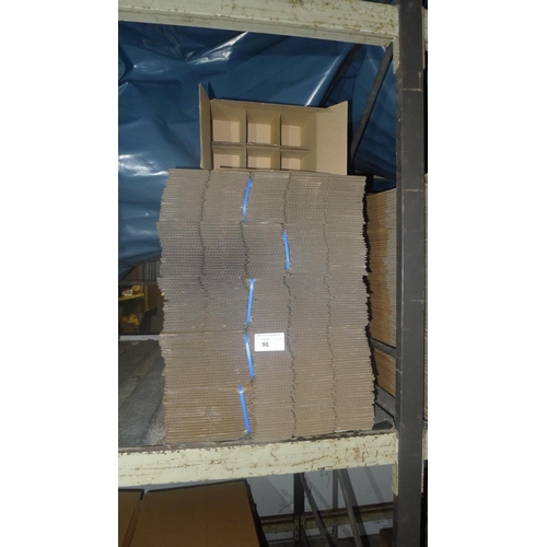 96 - A quantity of flat packed cardboard boxes, please see pictures for more details - built approx 27x18... 