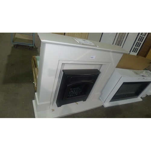 2065 - 1 Suncrest electric fire suite type FAN1026-WP, 240v approx 117cm wide - damage to 3 corners on left... 