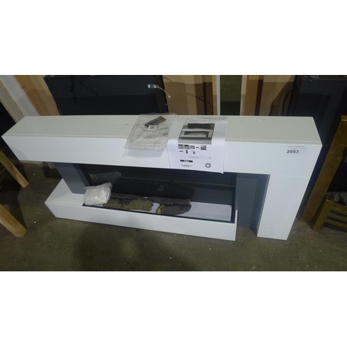 2083 - 1 Devola white LED electric fire suite with remote control RRP £499 approx 132cm wide